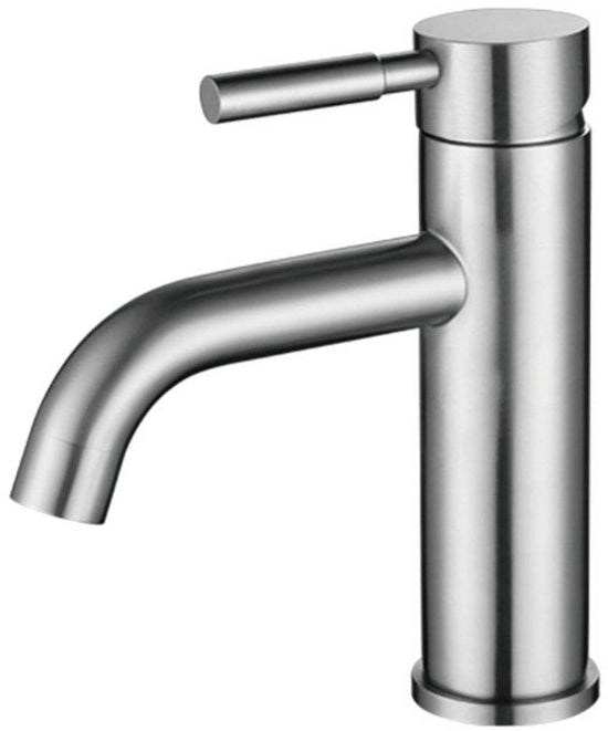 Wastafelkraan a doppio funzione con miscelazione alta 5,5 cm in acciaio inox liscio