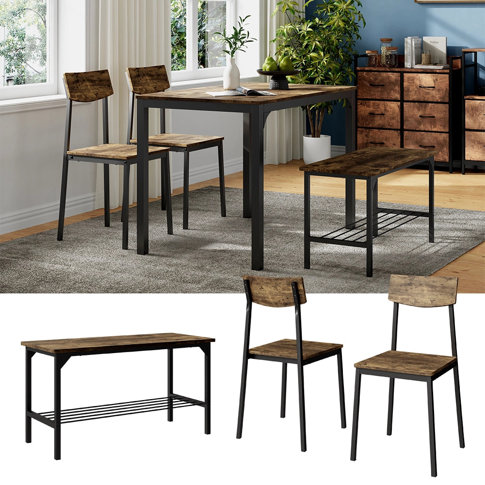 Vicco Panca e sedia Nero/quercia rustico 85 x 46 cm 3 parti