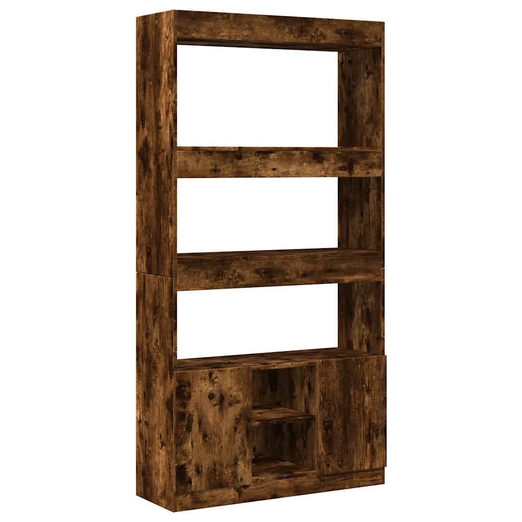 Credenza-Buffet-Armadio da cucina Rovere Fumo 92x33x180 cm in Legno Multistrato