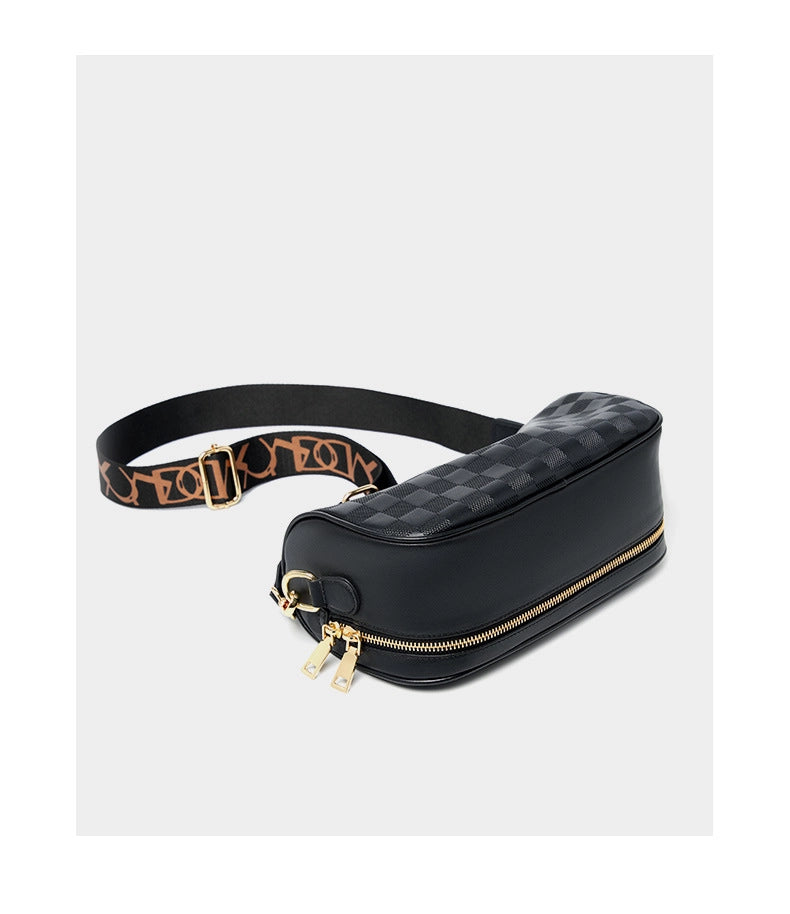 Borsa a tracolla da donna in vera pelle, colore nero.