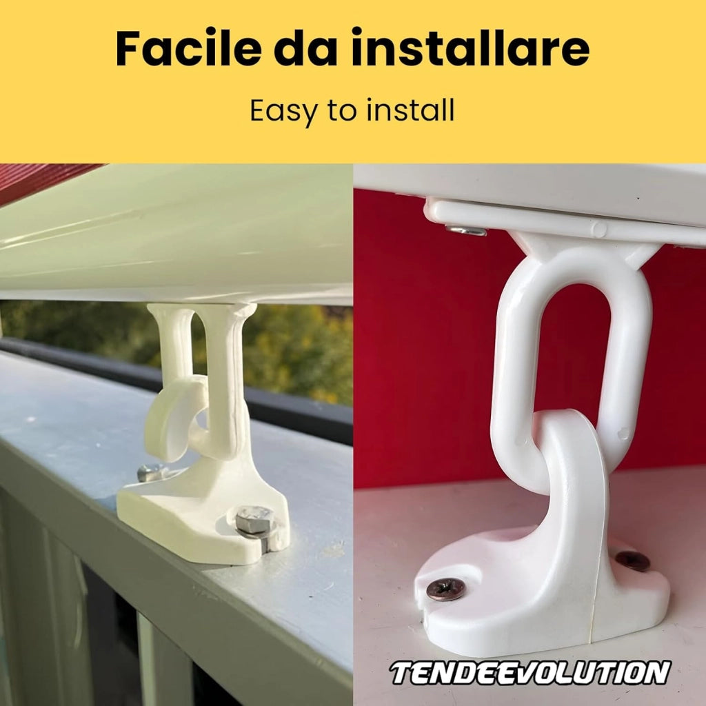 Gancio a Pavimento per tende da sole, Ringhiera ad Uncino Per Tenda a Caduta in PVC Colore Nero