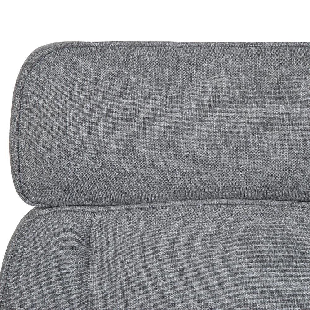 Sedia da Ufficio Girevole in Tessuto Grigio Regolabile in Altezza con Braccioli Svasati Ruote Moderne