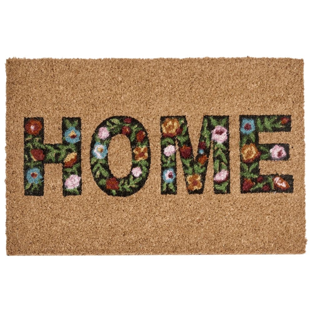 Zerbino in fibra di cocco naturale con fondo in PVC antiscivolo 40 x 60 cm con didascalia e motivo moderno per la decorazione di interni