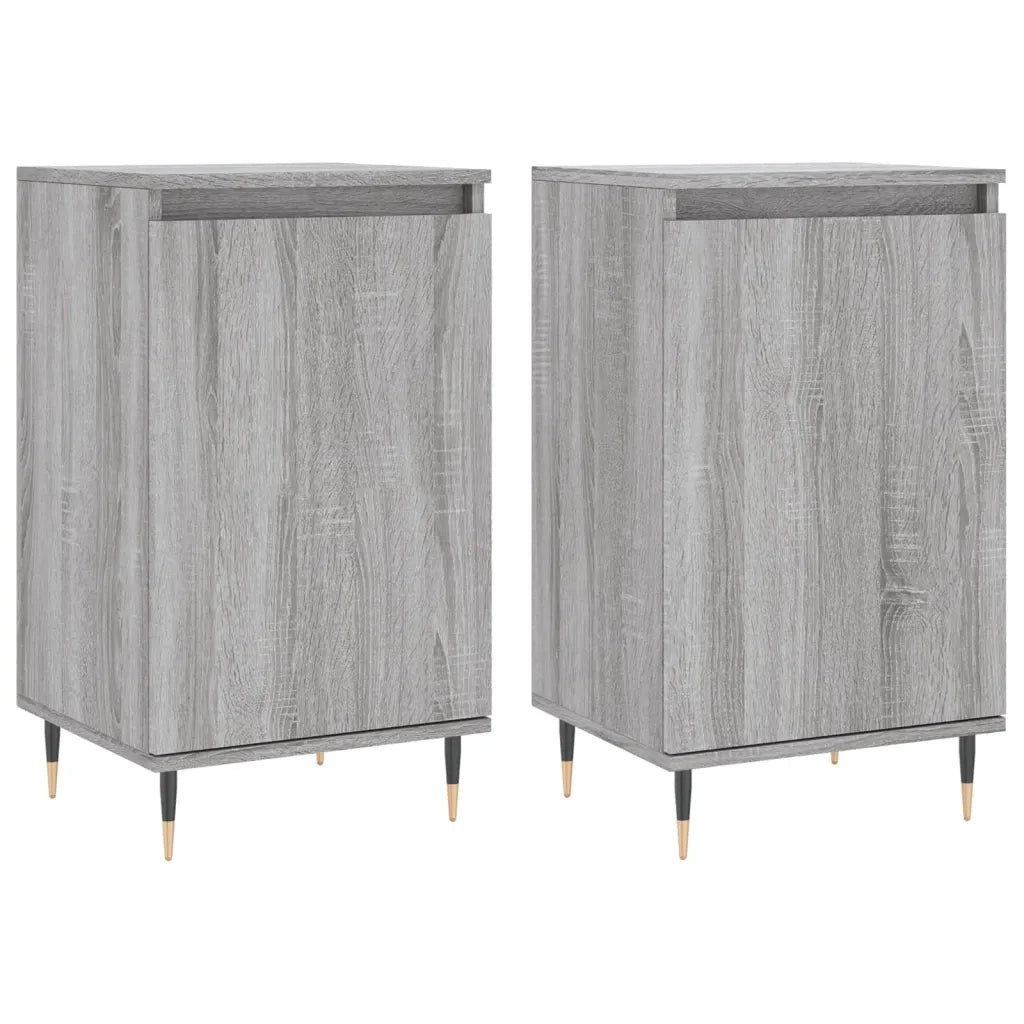 Credenze 2 pz Grigio Sonoma 40x35x70 cm in Legno Multistrato 831049