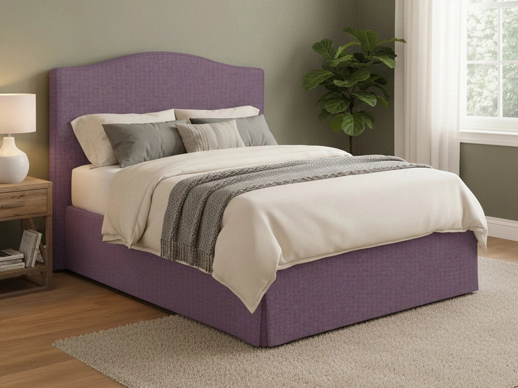 Bebington, Letto Matrimoniale Sfoderabile Made in Italy, Viola Lilla