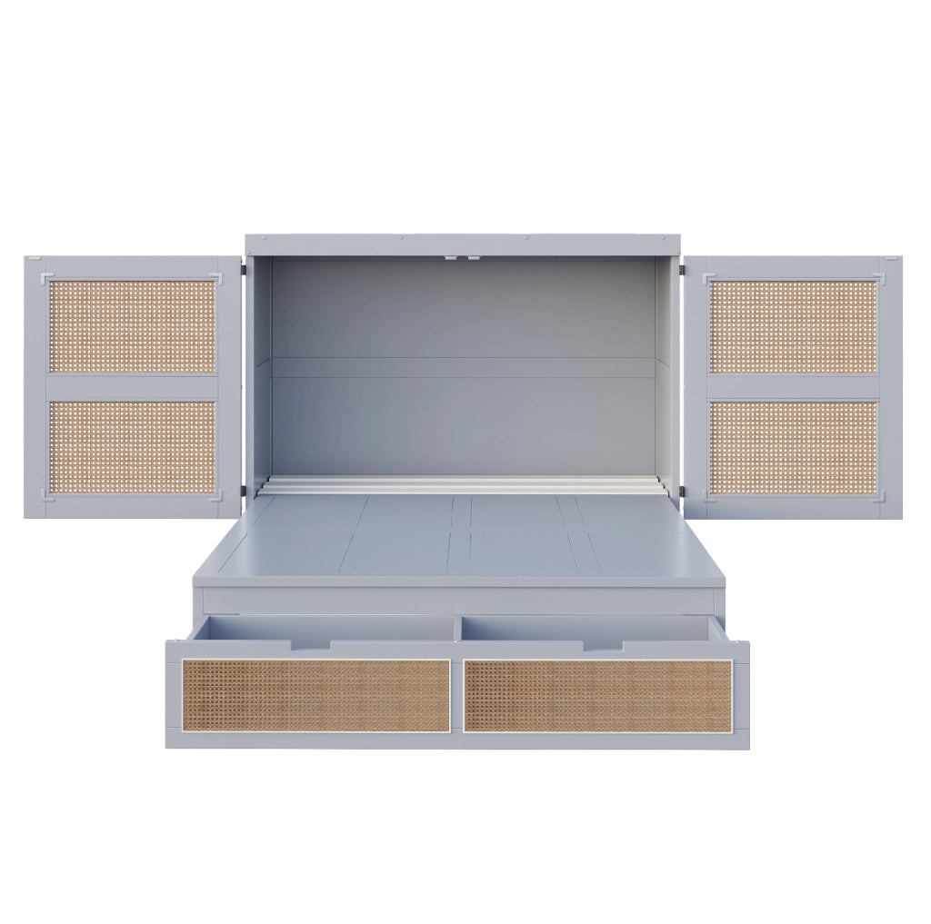 Letto a scomparsa 140x200 cm salvaspazio in legno