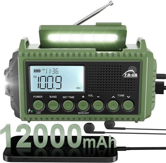 Radio di Emergenza solare - Radio - Radio di Emergenza - Radio Meteo - Radio per Emergenze - Emergenza - Musica - Notizie - Kit di Emergenza - Disastri - Pratico - Energie Solare