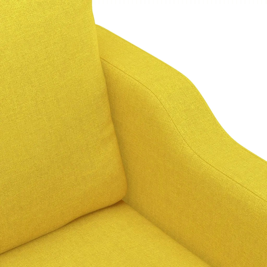 Set di Divani 3 pz con Cuscini Giallo Chiaro in Tessuto