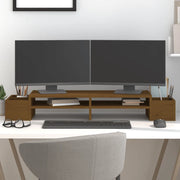 Supporto per Monitor ambra 100x27,5x15cm Legno Massello di Pino 813972