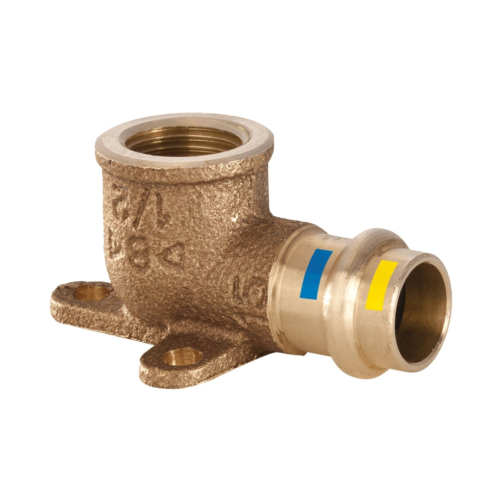 RACCORDO CURVO A PRESSARE FEMMINA FLANGIATO IN BRONZO SERIE B-ONE - 1/2 Ø18  - CEX