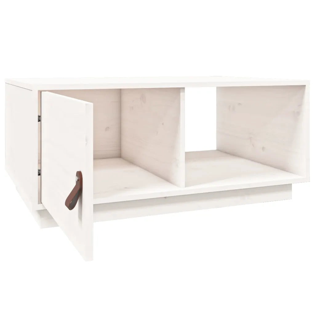 Tavolino da salotto | Tavolino da caff¨¨ | Tavolino da Soggiorno Bianco 80x50x35,5 cm Legno Massello di Pino