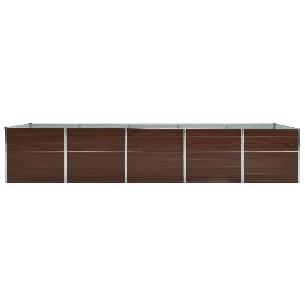 Fioriere | Cassetta per fiori | Letto Rialzato in Acciaio Zincato 400x80x45 cm Marrone