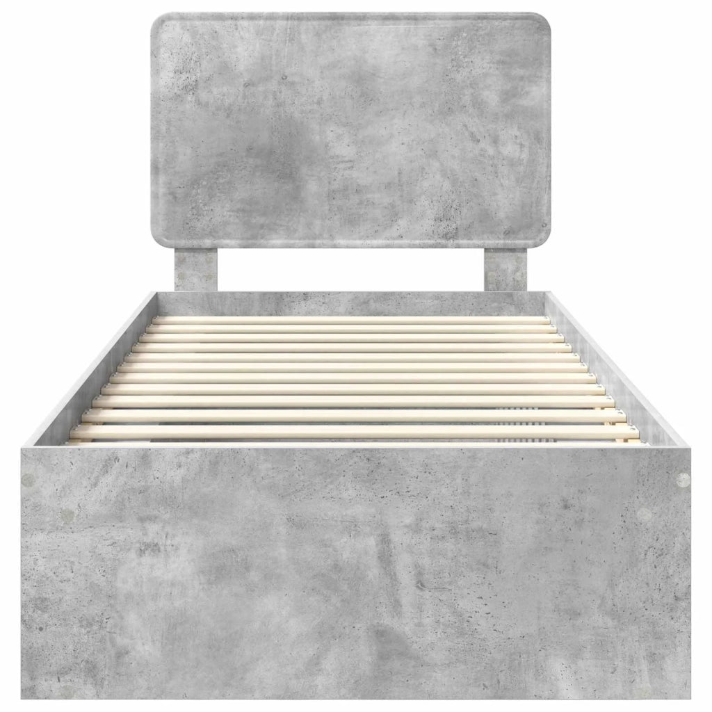 Struttura del letto Calcestruzzo 90 x 200 cm Pino massello 3412536