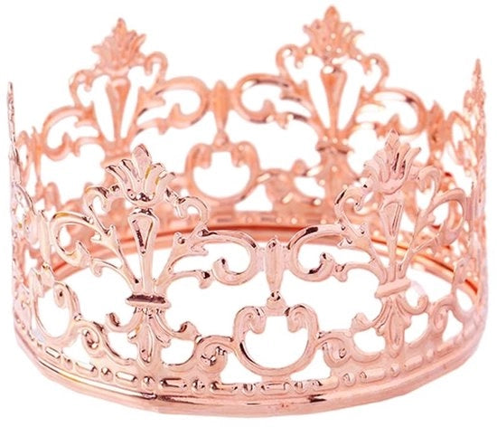 Decorazione per Torta con Corona - Alta Qualità Metallo - 6 cm di Altezza - Decorazione per Torta