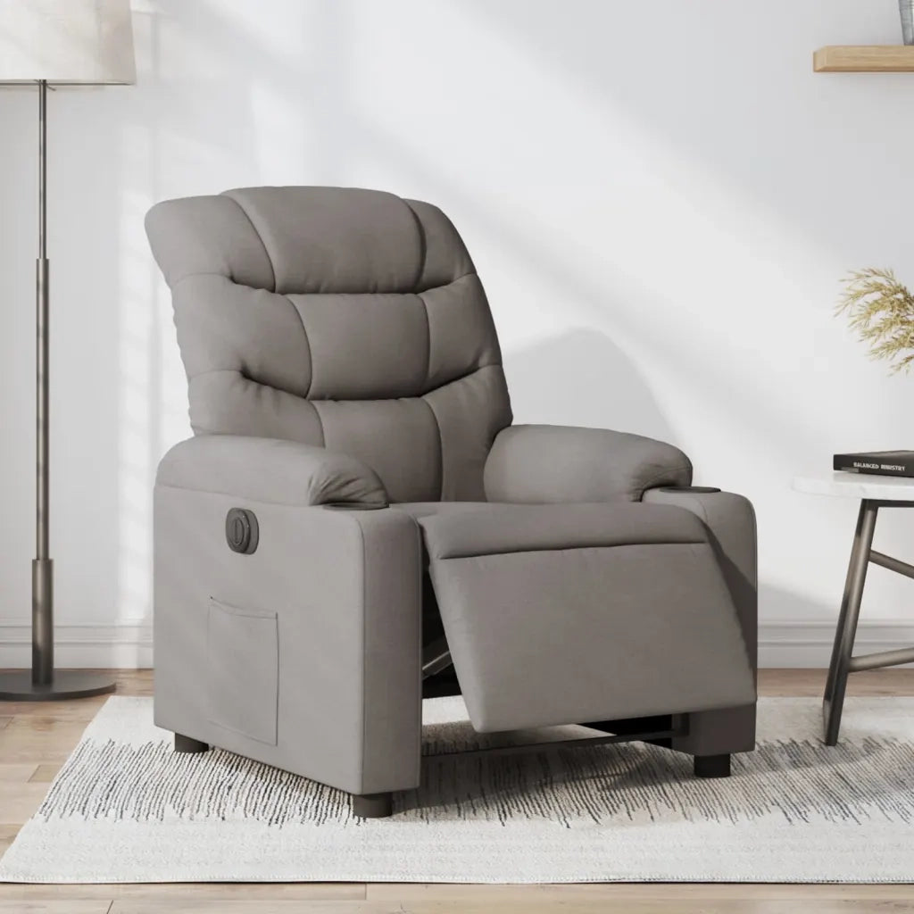 Poltrona Elettrica Reclinabile Tortora in Tessuto 3206634