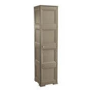 ARMADIO A COLONNA WENGÉ SCURO 40X43X164 CM CON 4 RIPIANI E 1 ANTA LISCIA – MOBILE VERTICALE ORGANIZZAZIONE CASA SALVASPAZIO