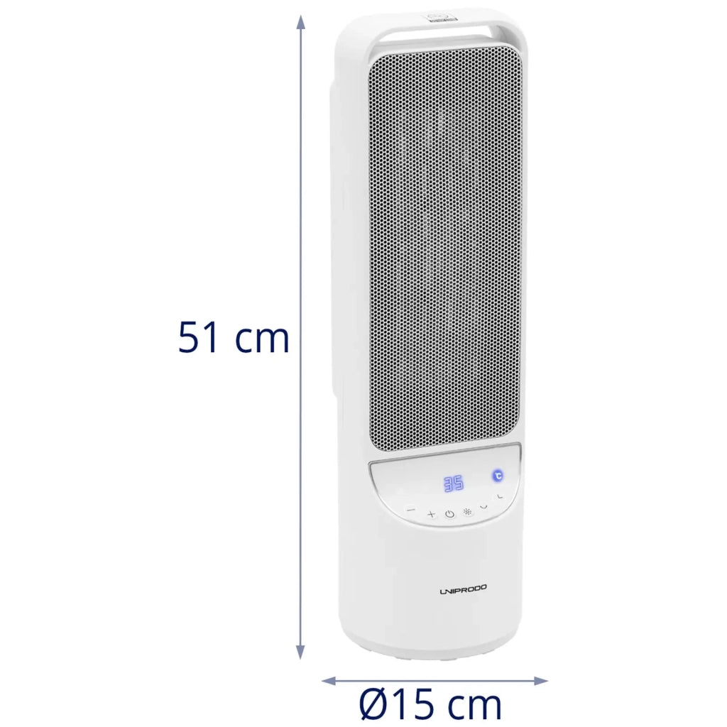 Termoventilatore in ceramica 1200/2000 w regolabile bianco ABS PVC PP acciaio bianco 14_0009823