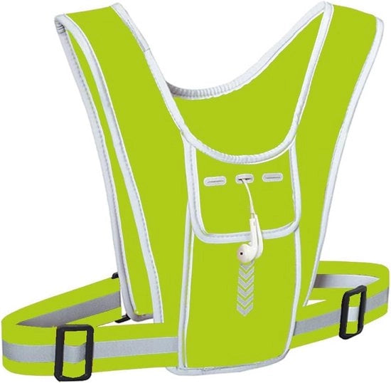 Vestito da jogging con custodia per telefono Reflettente giacca da jogging Borsa da petto per telefono Custodia per telefono da jogging con tasca per bottiglia d'acqua Custodia per telefono da jogging con tasca per bottiglia d'acqua - giallo fluorescente