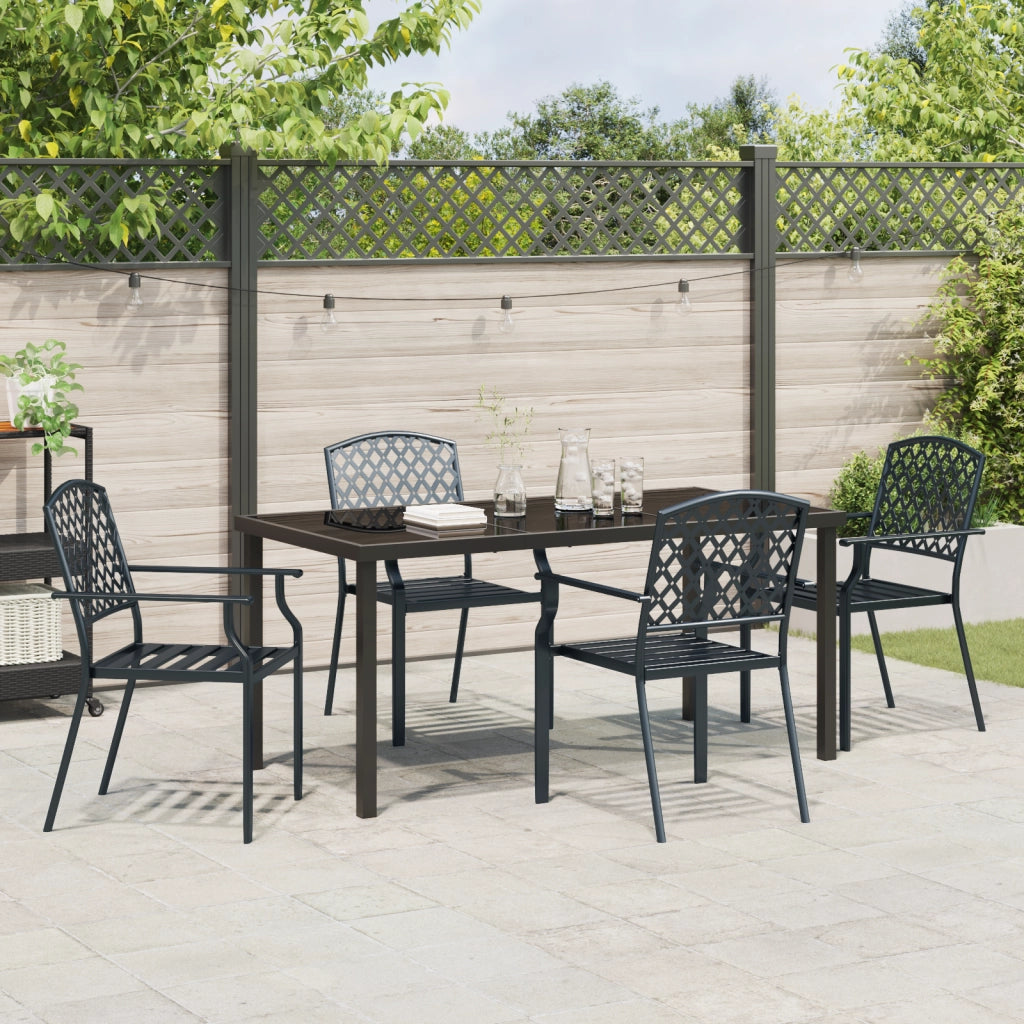 Set da Pranzo Giardino 5 Pezzi Acciaio Anthracite