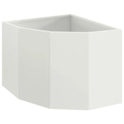 Fioriere | Cassetta per fiori | Vaso d'angolo Bianco 45 x 45 x 35 cm Acciaio