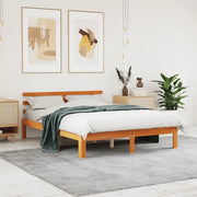 Letto senza Materasso Marrone Cera 140x190 cm in Legno di Pino 844270