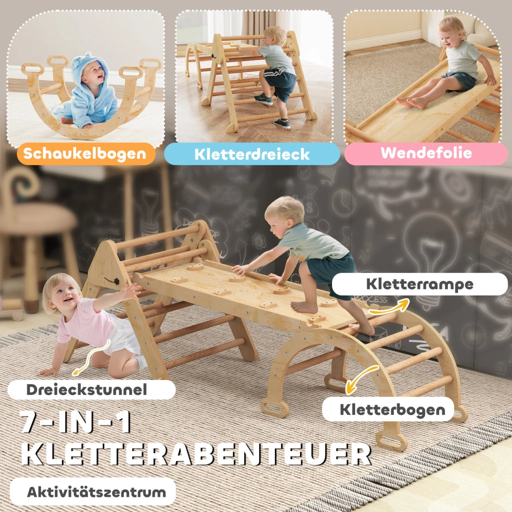 Casetta da gioco con scivolo e scala ¨C zephmum ¨C legno, per bambini 1.5-4 anni, pieghevole