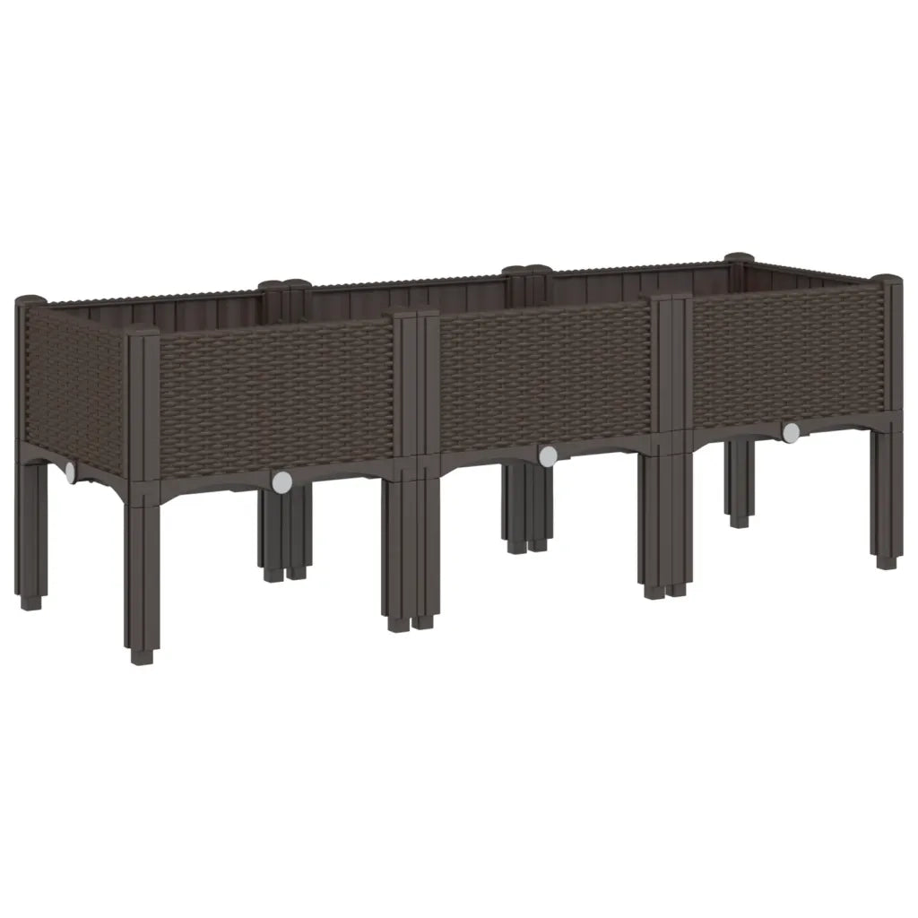 Fioriera da Giardino con Gambe Marrone 120x40x42 cm in PPcod mxl 115318