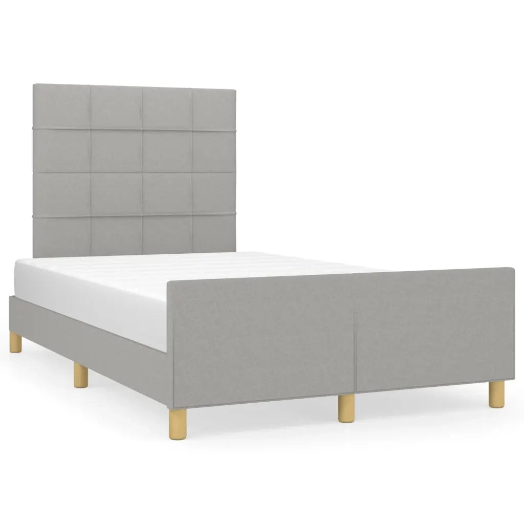 Giroletto senza Materasso Grigio Chiaro 120x190 cm in Tessuto