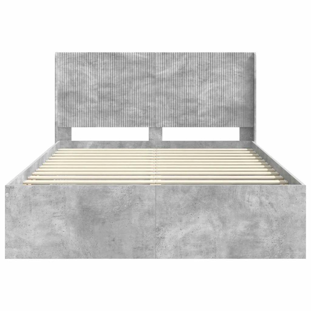 Struttura del letto con stoccaggio e testata-Giroletto con contenitore Grigio Cemento 539876