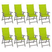 Sedie Giardino Reclinabili 8pz Cuscini Massello Acacia Grigio cod mxl 76241