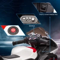Moto per Bambini 18-60 Mesi Modello BMW HP4 con Fari, Musica e Pedali, in PP e Metallo, 82.5x42x54 cm, Rosso