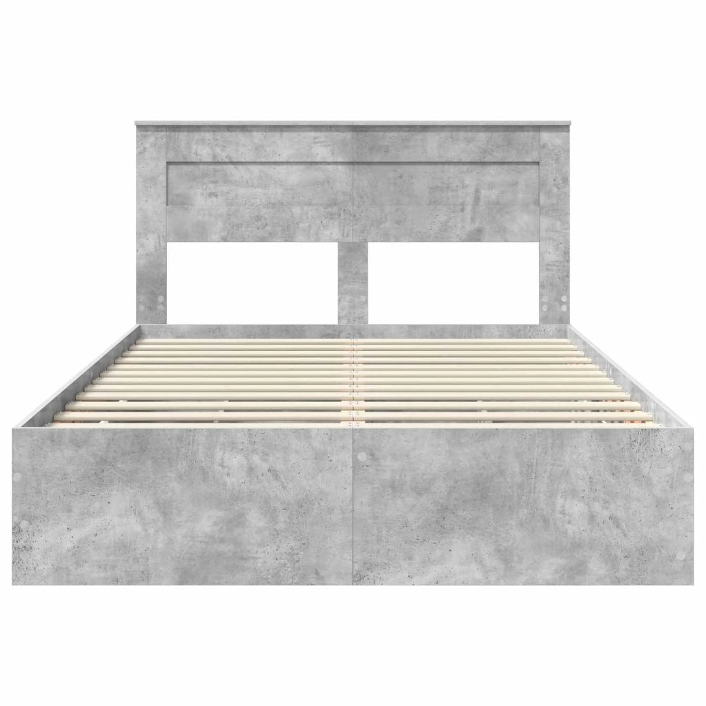 Struttura del letto con cassetto Grigio cemento 160 x 200 cm