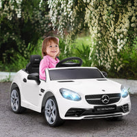 Macchina Elettrica per Bambini Licenza Mercedes SLC 300 con Telecomando Bianco