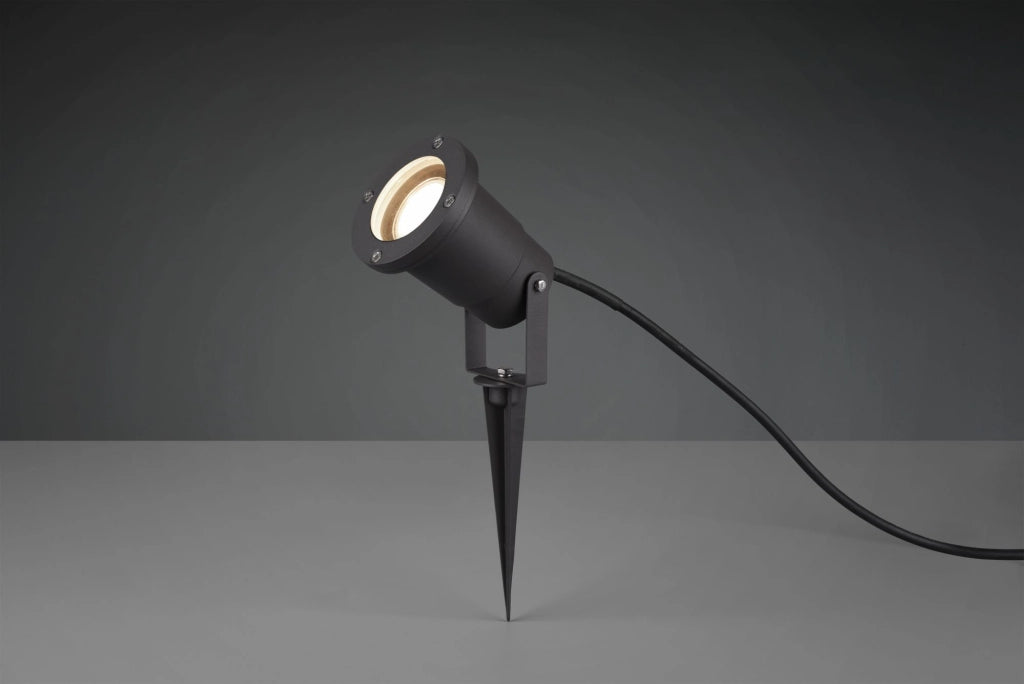 UBANGI FARO DA ESTERNO CON PICCHETTO SINGOLO FUSIONE DI ALLUMINIO ANTRACITE IP54 CAVO 5 METRI 1 LUCE ATTACCO GU10