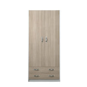 (3c) Armadio 2 ante e 2 cassetti cassa Bianco frontale olmo Cm 91x52xH 210