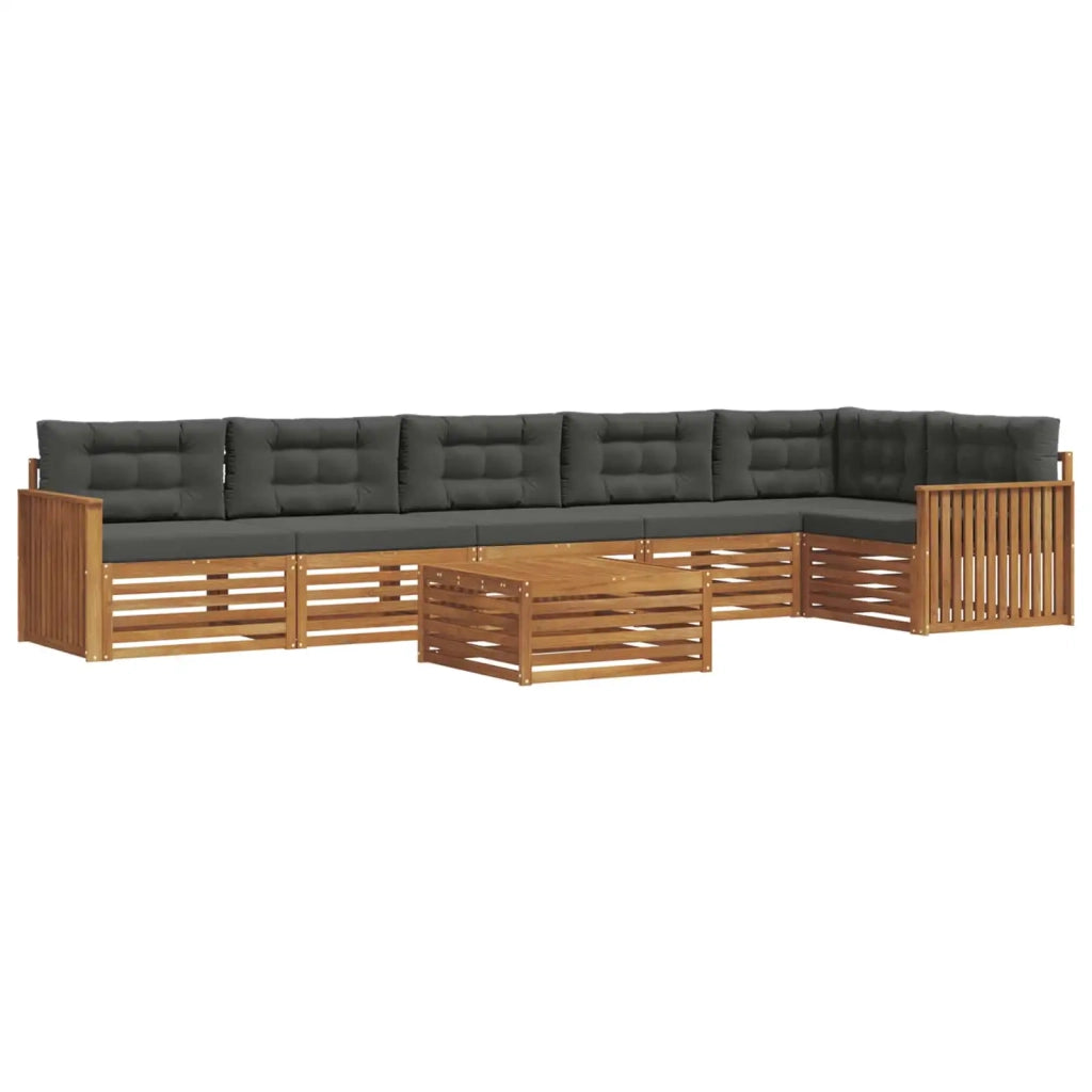 Set di divani da esterno con cuscino 7 pcs Naturale e Antracite 3373577