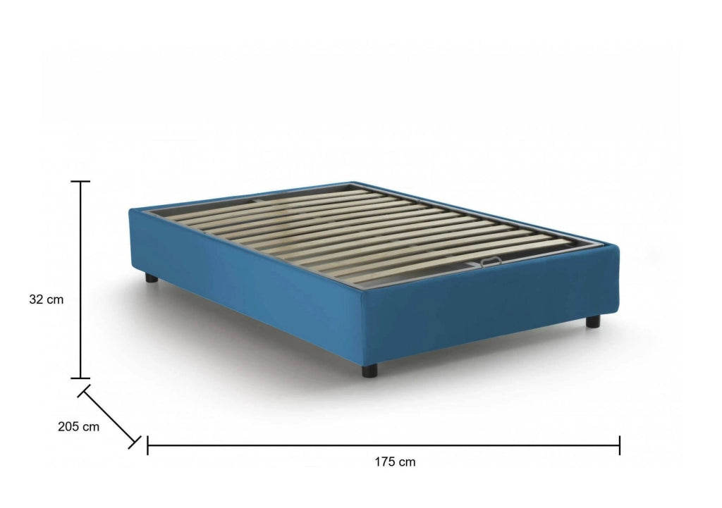 Letto Matrimoniale Annibale, Letto Matrimoniale Sfoderabile Made in Italy, blu