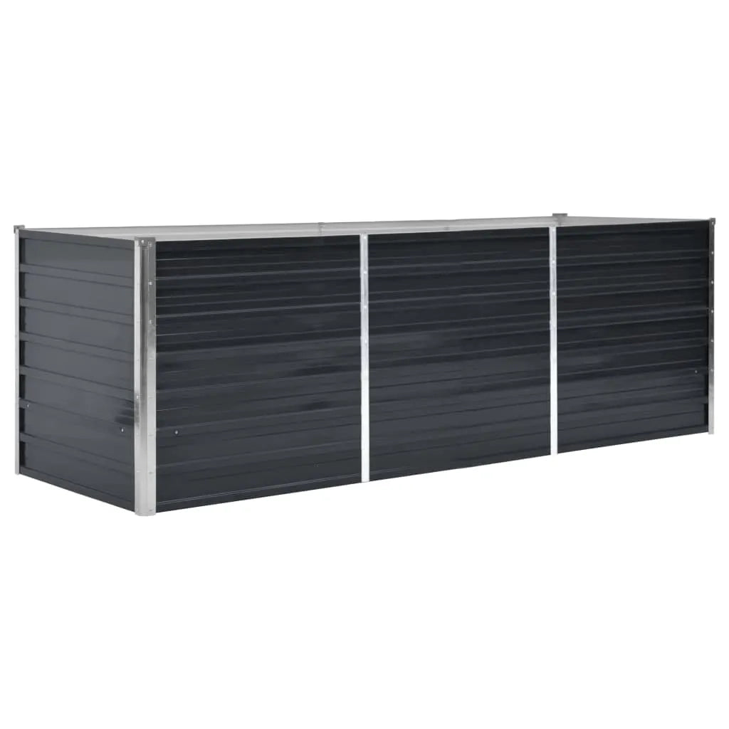 Fioriera per Giardino Antracite 240x80x77 cm in Acciaio Zincatocod mxl 130349