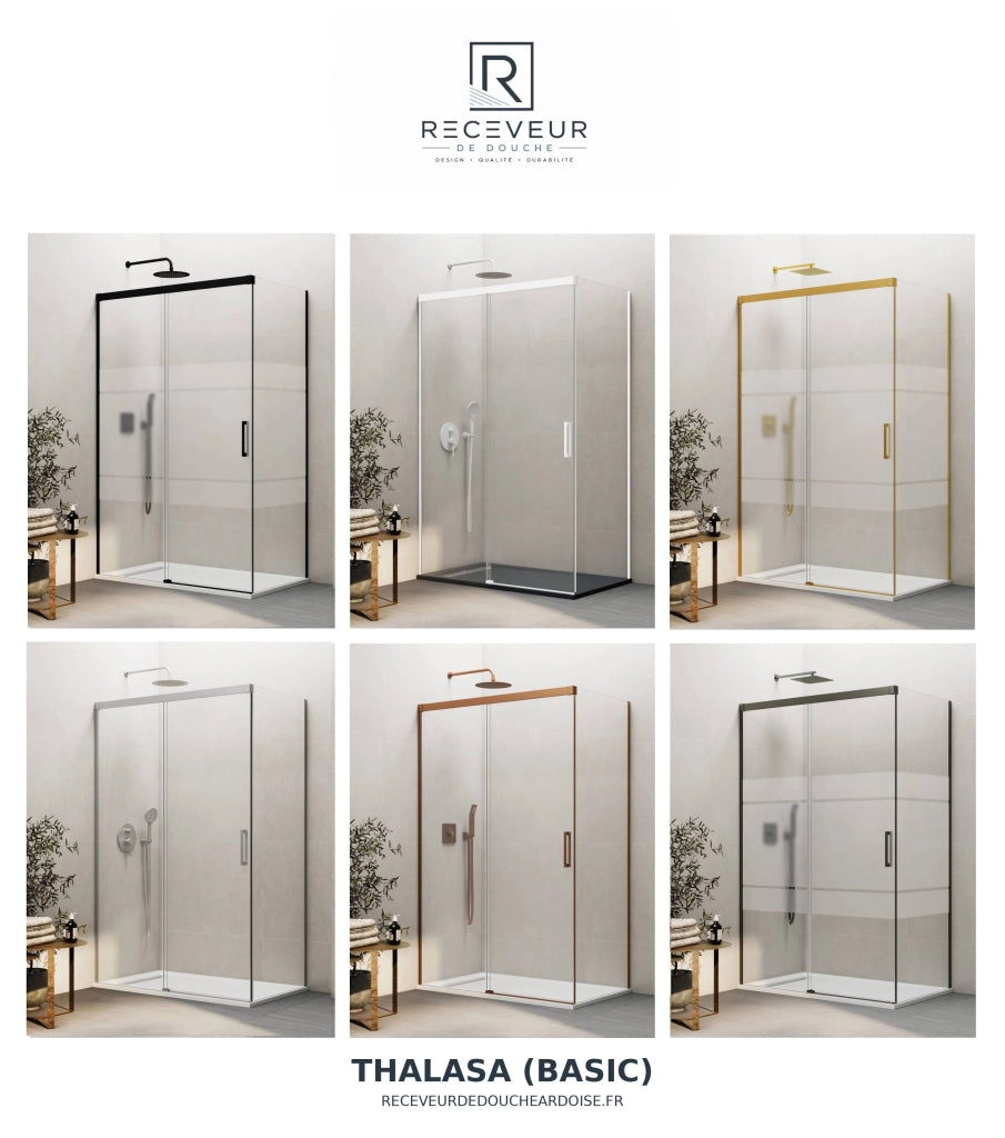Box doccia ingresso angolare 2+2 THALASSA (BASIC) 120x90 cm Nichel vetro trasparente