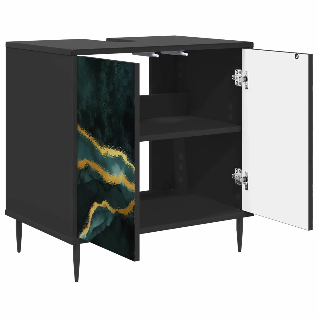 Mobile da Bagno WIJHE Rovere Nero 60 x 40 x 61 cm 8007414