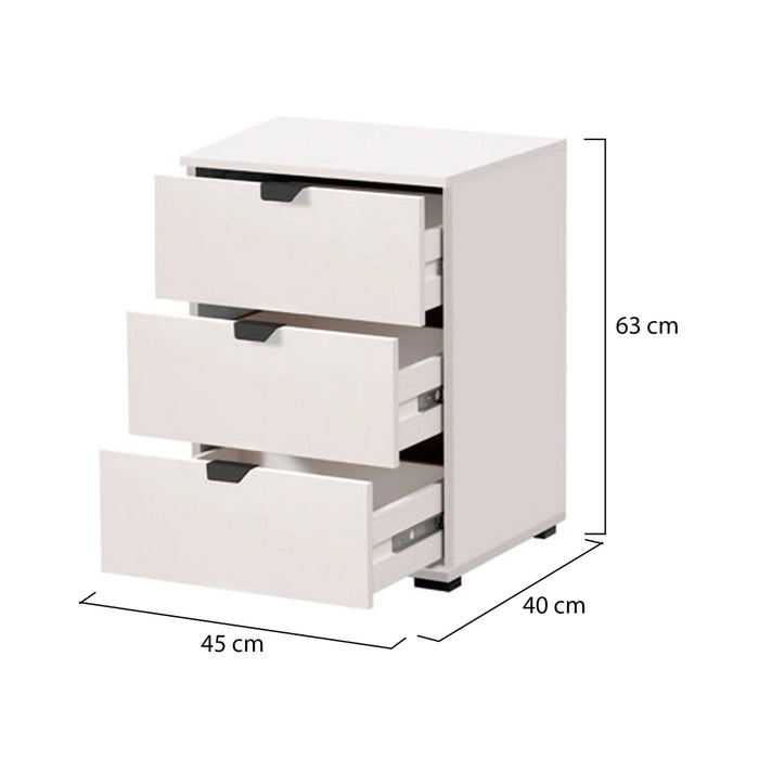 Talana, Comodino un Ripiano, 45x40x63h cm Bianco