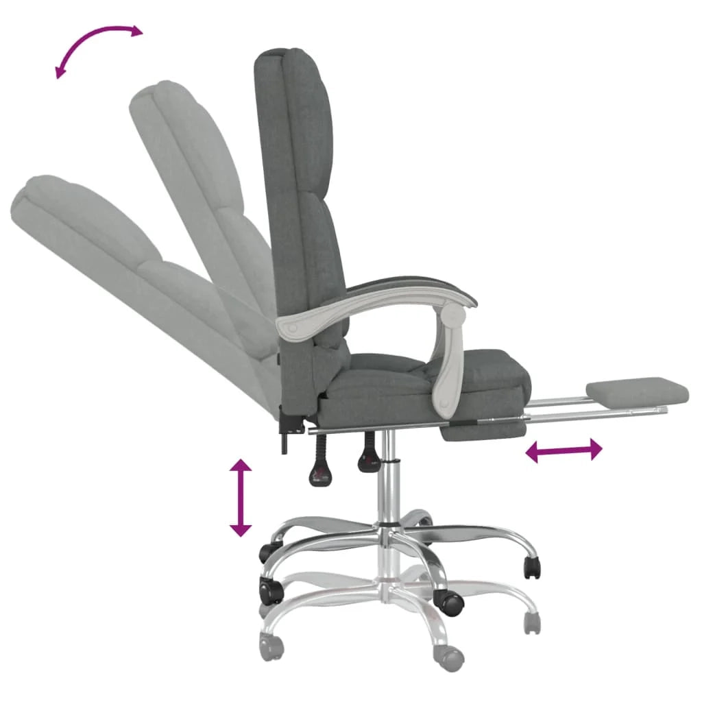 Poltrona massaggiante reclinabile per ufficio sala computer studio tessuto grigio scuro 02_0025388