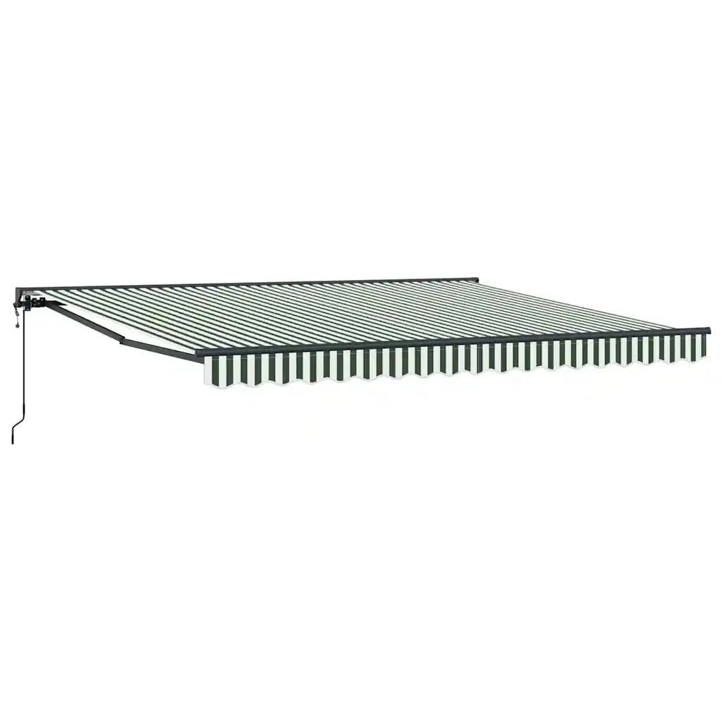 vidaXL Tenda Retrattile Verde e Bianco 400x300 cm Tessuto