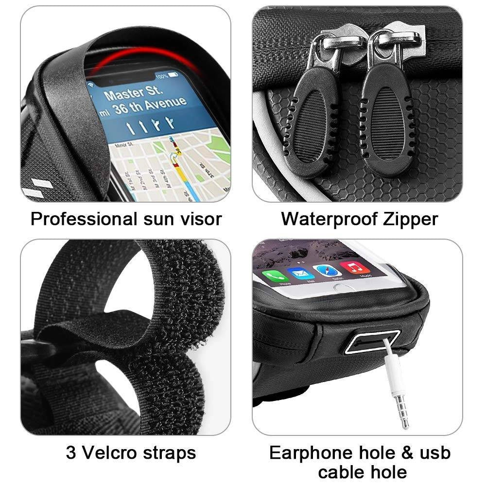 Trade Shop - Porta Cellulare Smartphone Per Bicicletta Supporto Borsa Astuccio Impermeabile -