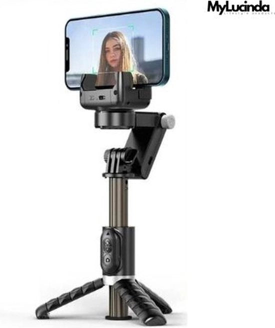 Kit di Gimbal per Smartphone - Stabilizzatore 360° di Rotazione - Asta per Selfie con Tracciamento Avanzato e Modalità Flash - Per Fotografia Live