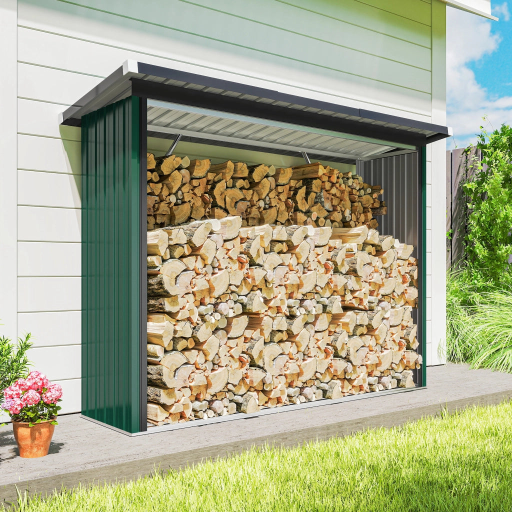 Capanno per legna da ardere ¨C zephmum ¨C verde 213x66.5x150 cm