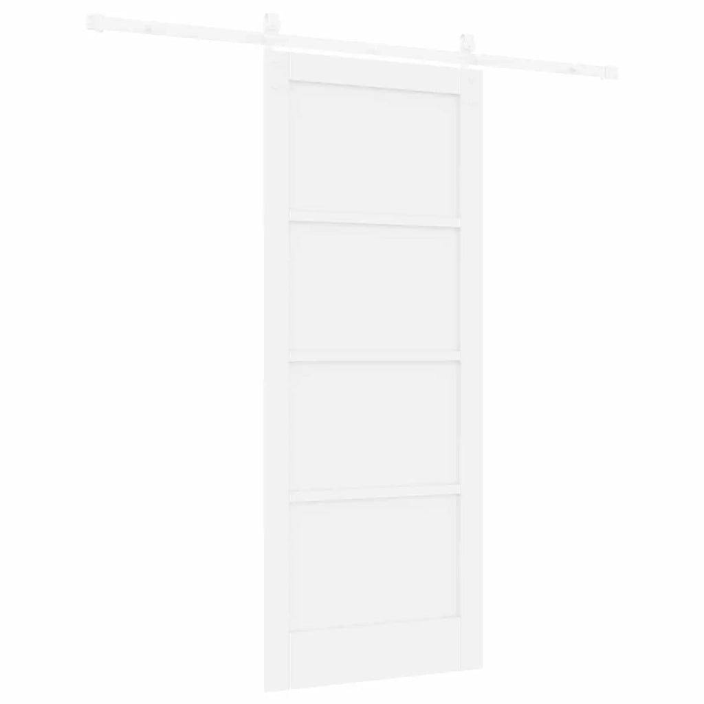 Porta scorrevole Bianco 83 x 202 cm Legno Massello di Pino