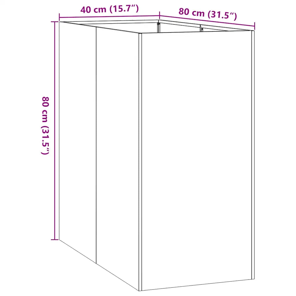 Fioriera 40x80x80 cm in Acciaio Inox 860777