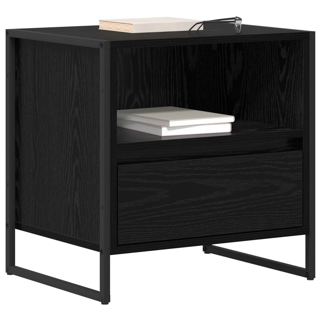 Comodino 2 pcs Rovere Nero 50 x 39,5 x 50 cm Legno multistrato