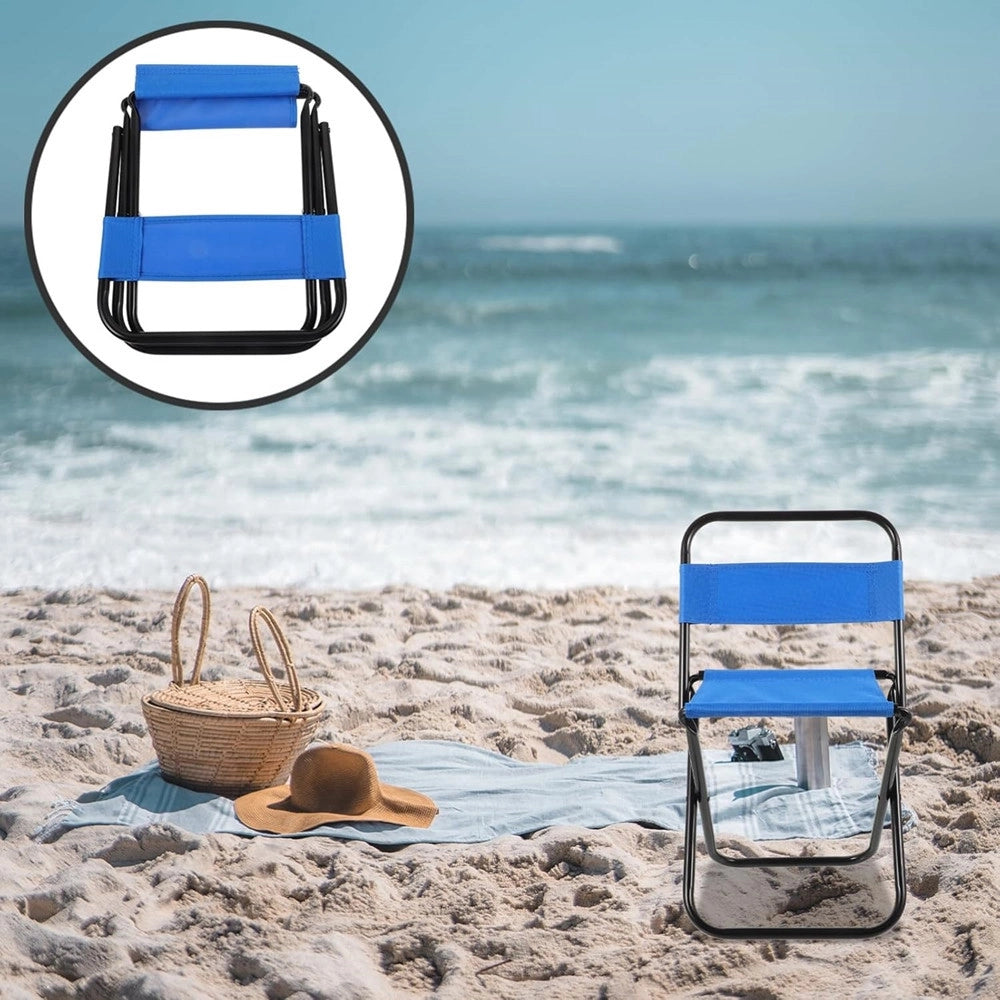 Trade Shop - Set 3pz Sedia Pieghevole Da Pesca Campeggio Sgabello Resistente Spiaggia Picnic 023247 -